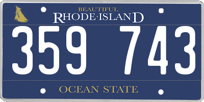 RI license plate 359743