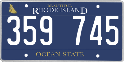 RI license plate 359745