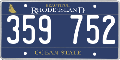 RI license plate 359752