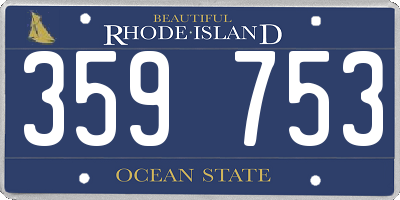 RI license plate 359753