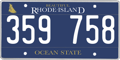 RI license plate 359758