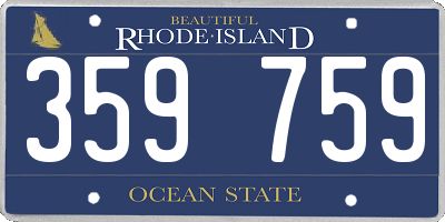 RI license plate 359759