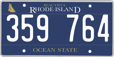 RI license plate 359764