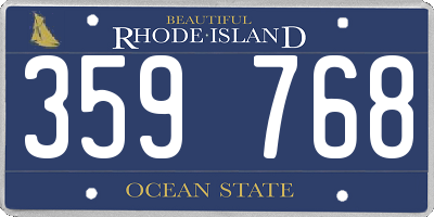 RI license plate 359768