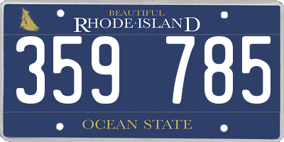 RI license plate 359785