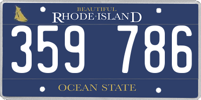 RI license plate 359786