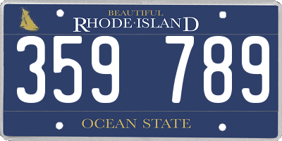RI license plate 359789