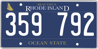 RI license plate 359792