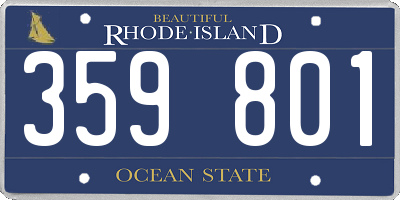 RI license plate 359801