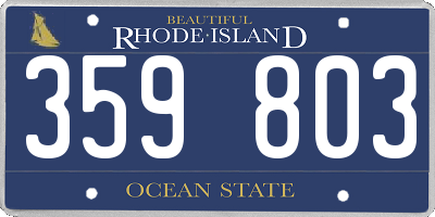 RI license plate 359803