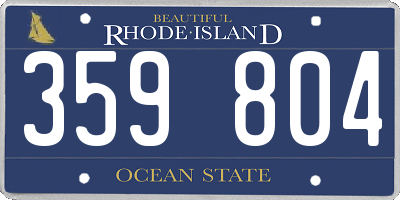 RI license plate 359804