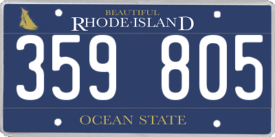 RI license plate 359805