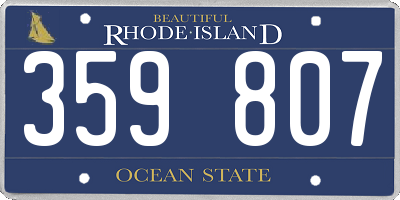 RI license plate 359807