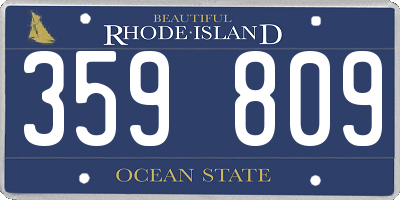 RI license plate 359809