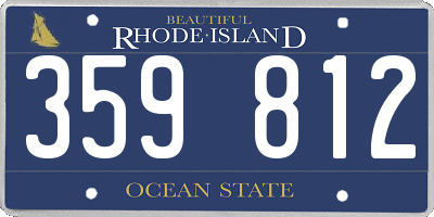 RI license plate 359812