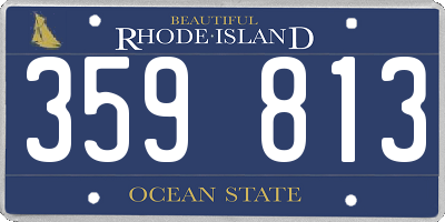 RI license plate 359813
