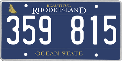 RI license plate 359815