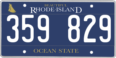 RI license plate 359829