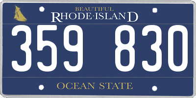 RI license plate 359830