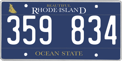 RI license plate 359834