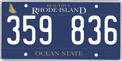 RI license plate 359836