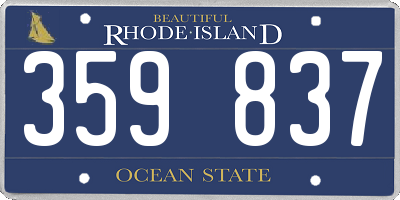 RI license plate 359837