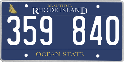RI license plate 359840