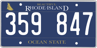 RI license plate 359847
