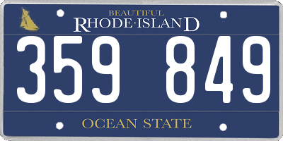RI license plate 359849