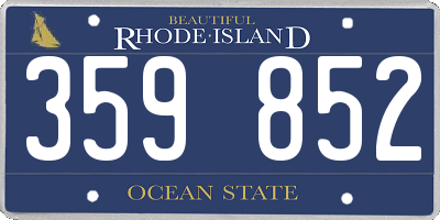 RI license plate 359852