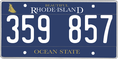 RI license plate 359857