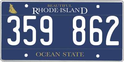 RI license plate 359862