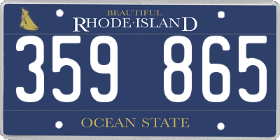 RI license plate 359865