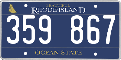 RI license plate 359867