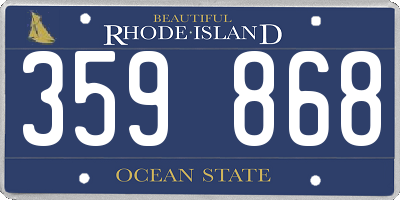 RI license plate 359868