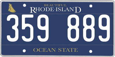 RI license plate 359889