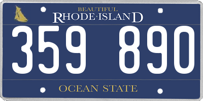 RI license plate 359890