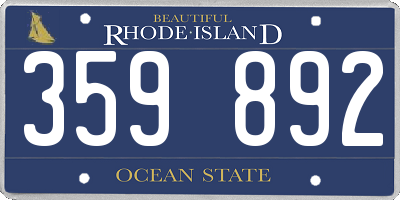 RI license plate 359892
