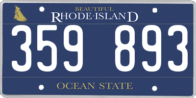 RI license plate 359893