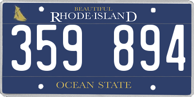 RI license plate 359894