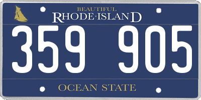 RI license plate 359905