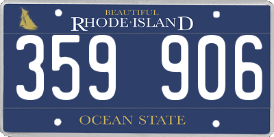 RI license plate 359906