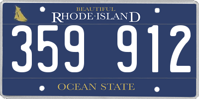 RI license plate 359912