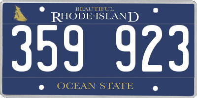 RI license plate 359923
