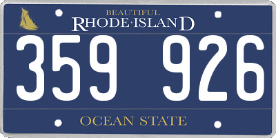 RI license plate 359926