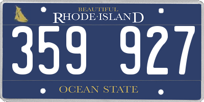 RI license plate 359927