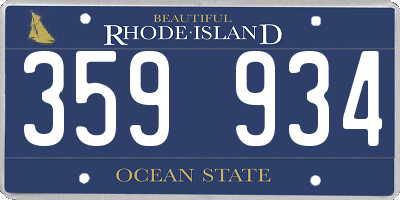RI license plate 359934