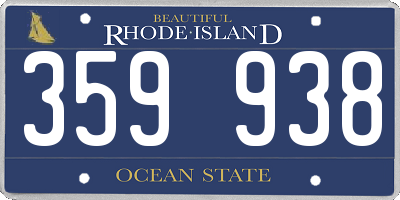 RI license plate 359938