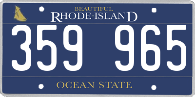 RI license plate 359965