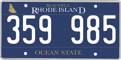 RI license plate 359985